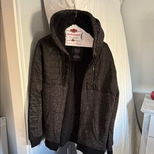 Black and Gray Hooded Jacket